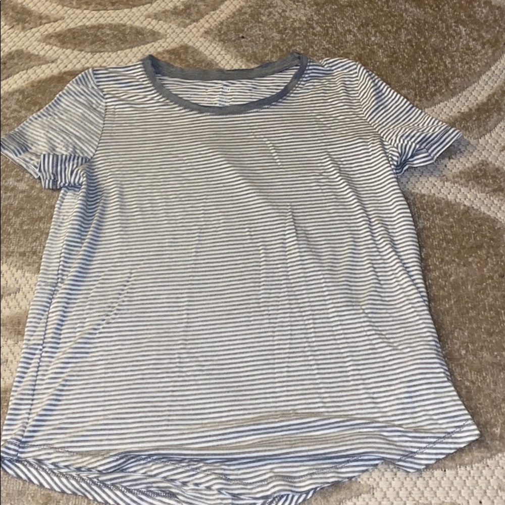 Grey and white stripped t-shirt